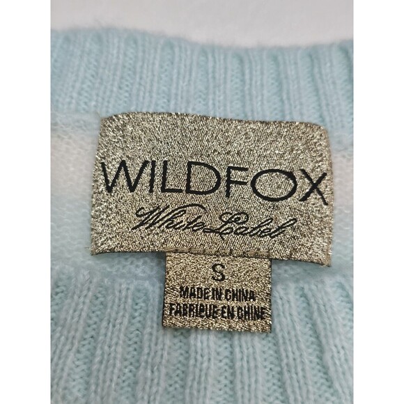 Wildfox White Label Striped Sequin Heart Short Sleeve Sweater Size Small S Blue - Picture 5 of 12